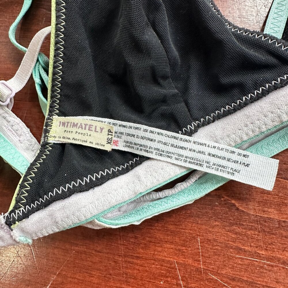 INTIMATELY FREE PEOPLE Black & Multi Colored Strappy Bra Bralette Top Size XS - Picture 8 of 9